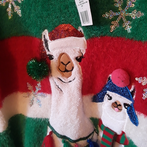 Llama Ugly Christmas Sweater - Picture 2 of 4